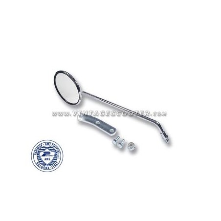 Rétroviseur Chromé Rond (Unitaire) Vespa Gauche Ou Droit Fixation Guidon
